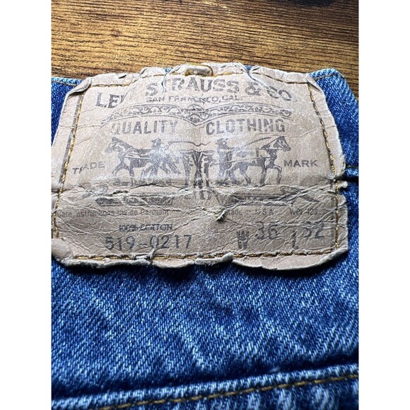 Vintage Levis 519-0217 Orange Tab Straight Medium Wash Blue Jeans Mens 36x32 - Picture 7 of 10